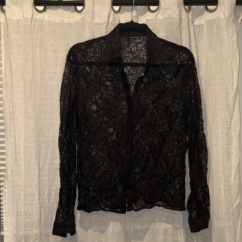The Kooples Black Lace Blouse